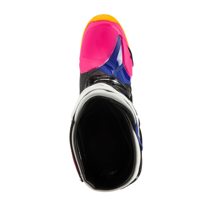 Alpinestars Tech 10 Limited Edition Coast White-Dark Blue-Pink-Fluo Yellow-Orange-Black Moottoripyöräilykengät