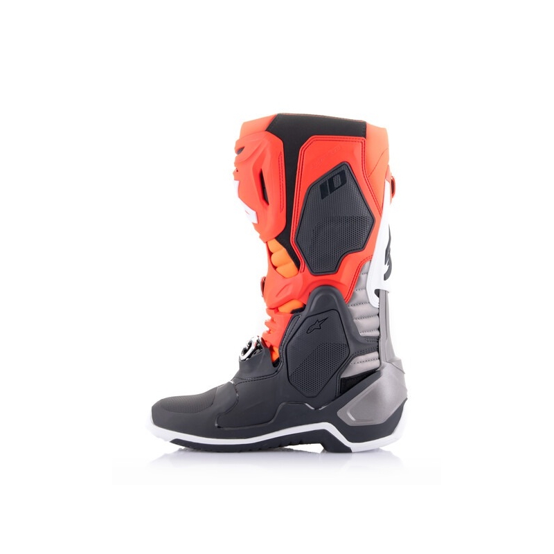 Alpinestars Tech 10 oranssi-keltainen-violetti-valko-musta moottoripyöräsaappaat