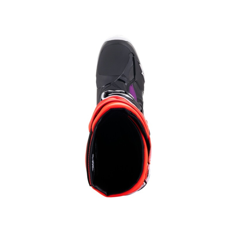 Alpinestars Tech 10 oranssi-keltainen-violetti-valko-musta moottoripyöräsaappaat