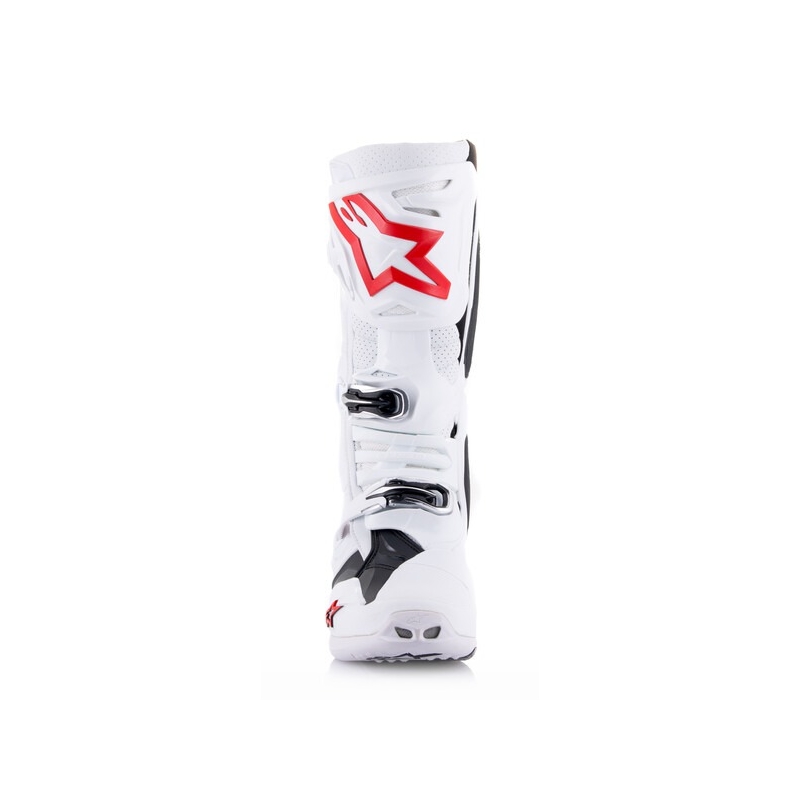 Alpinestars Tech 10 Supervented Moottoripyöräsaappaat Rei'itetty Valkoinen, Punainen ja Musta