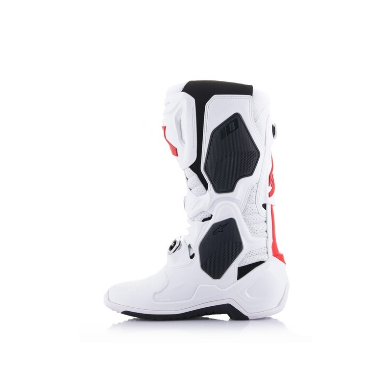Alpinestars Tech 10 Supervented Moottoripyöräsaappaat Rei'itetty Valkoinen, Punainen ja Musta