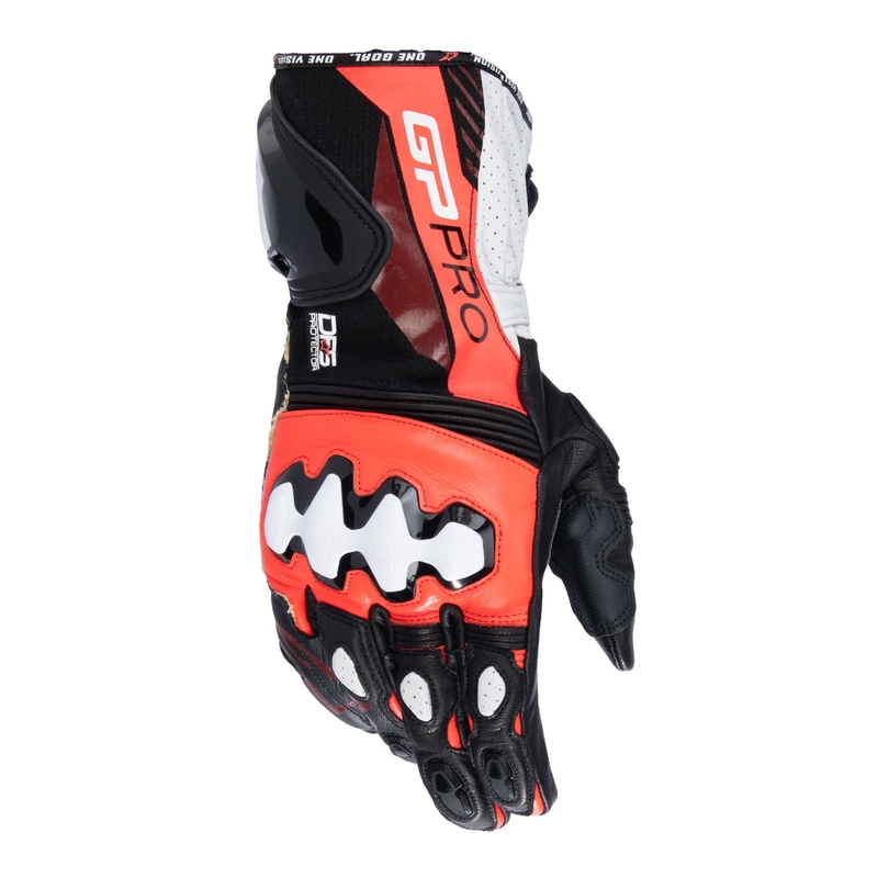 Moottoripyöräilyhanskat Alpinestars GP PRO R 4 musta-fluo punainen-valkoinen