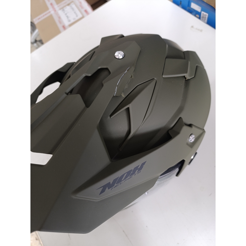 Enduro přilba NOX N312 zelená matná - II. jakost výprodej