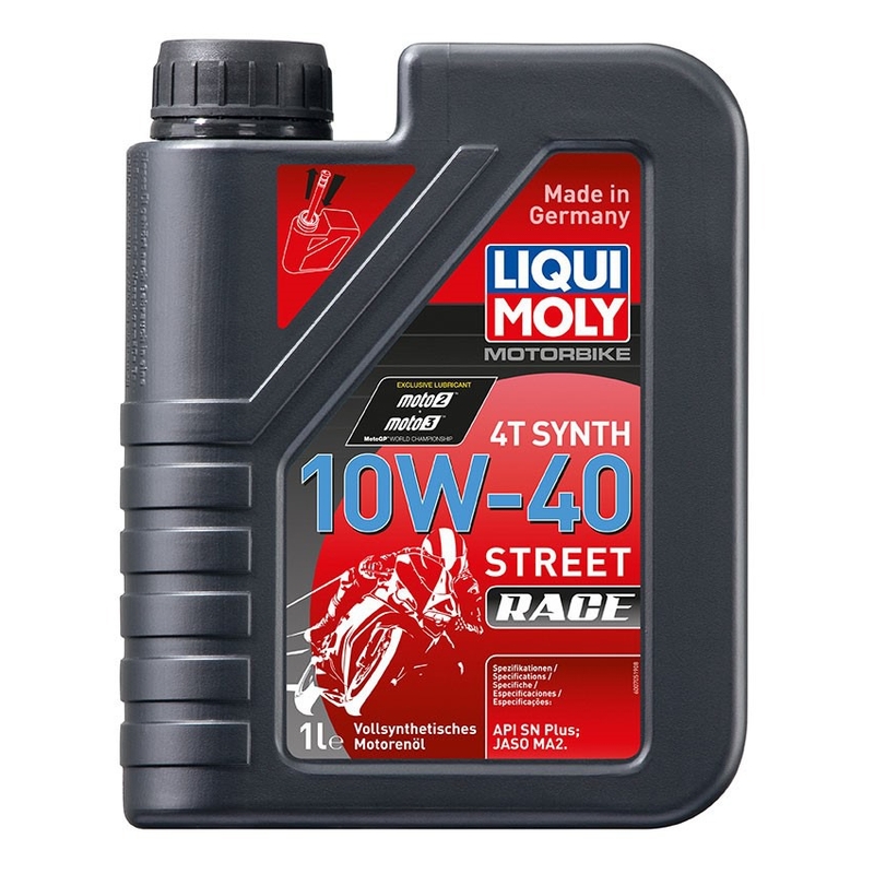 LIQUI MOLY Moottoripyörä 4T 10W40 Street race 1 l synteettinen moottoriöljy