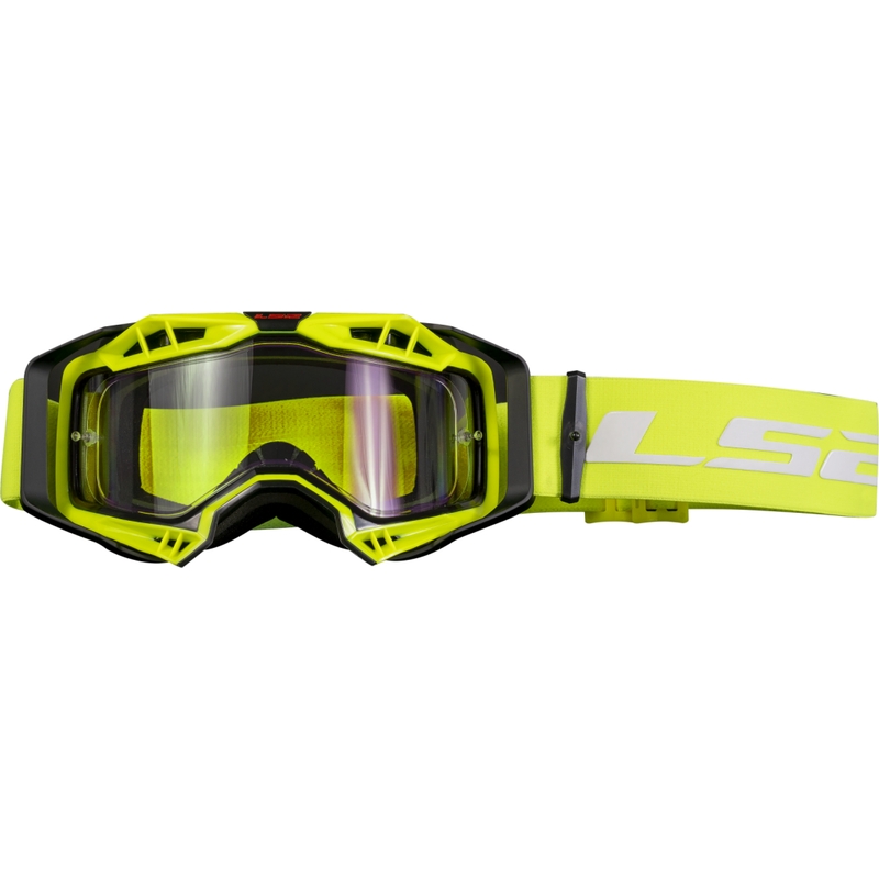 LS2 Aura Enduro motocross lasit musta-keltainen kirkas pleksi