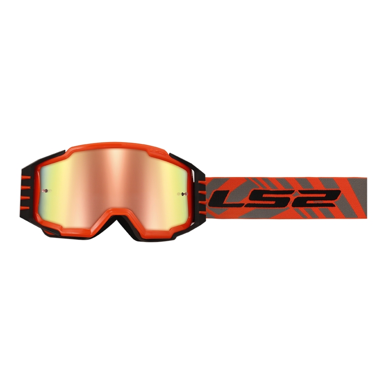 LS2 Charger PRO H-V motocross-lasit oranssi iridium plexillä