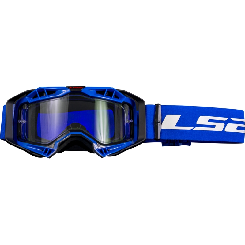 LS2 Aura Enduro motocross lasit musta-sininen kirkas pleksi