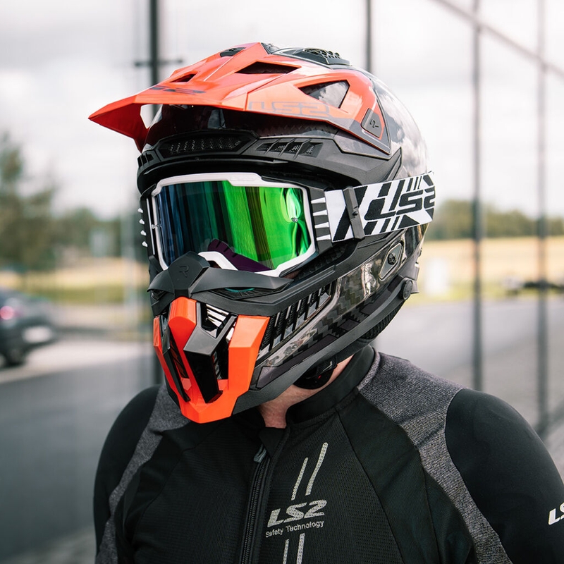 LS2 Charger PRO motocross-lasit valkoinen iridium plexillä