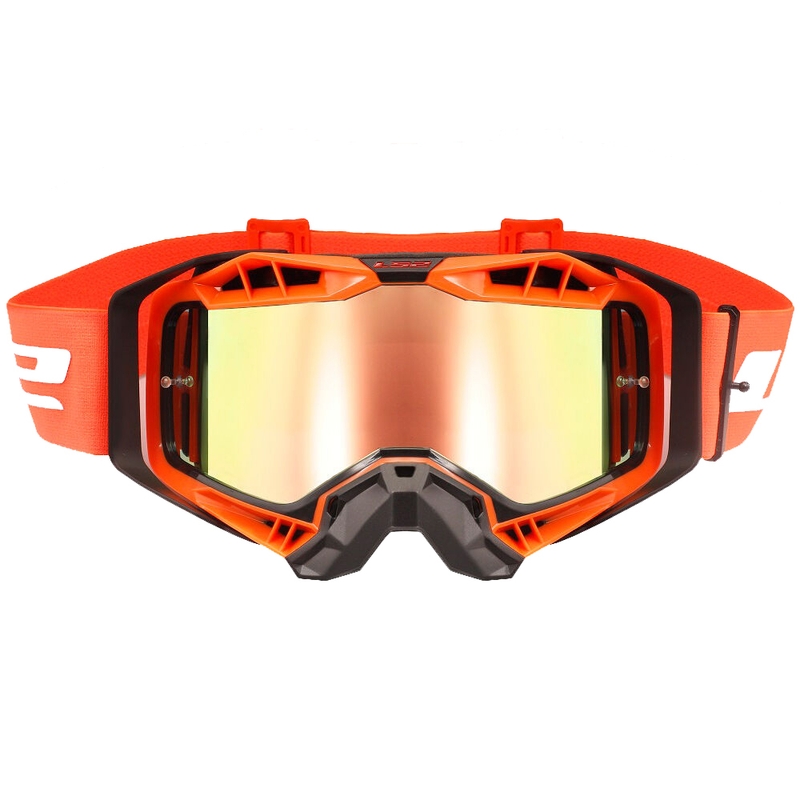 Motocross-lasit LS2 Aura PRO musta-oranssi iridium pleksi
