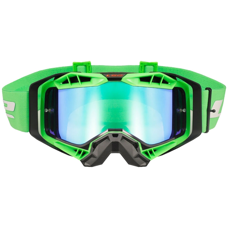 Motocross-lasit LS2 Aura PRO musta-vihreä iridium plexi