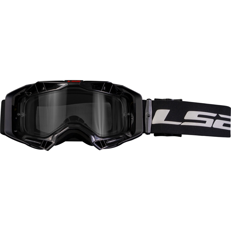 LS2 Aura Enduro motocross lasit musta kirkas pleksi