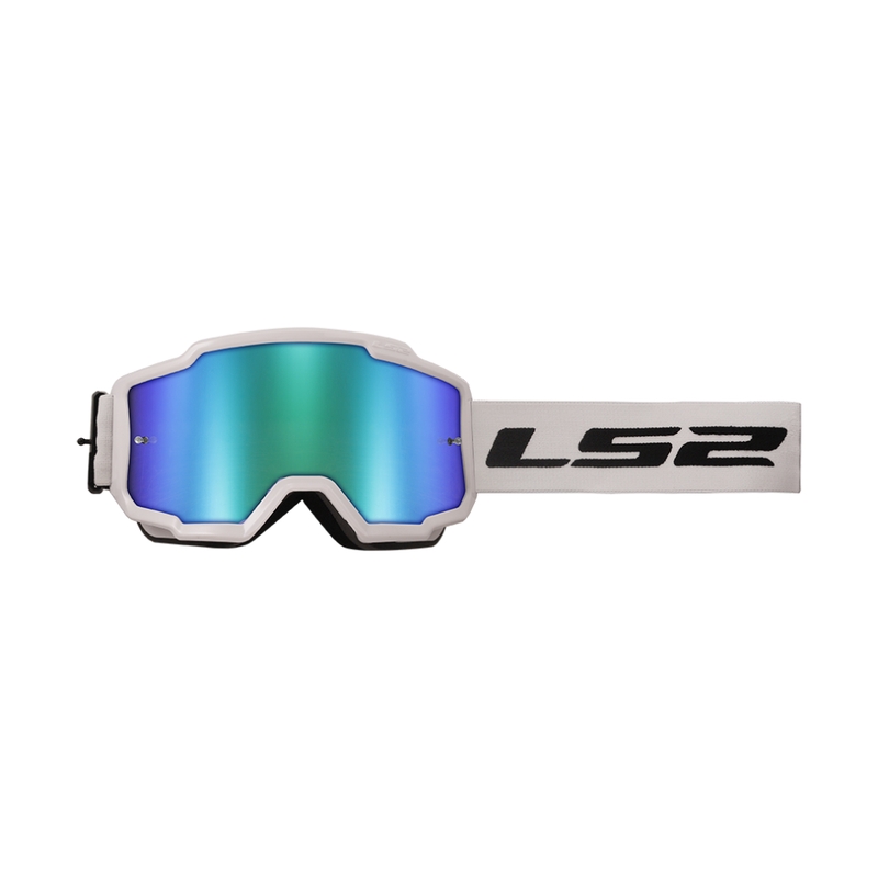 LS2 Charger H-V motocross-lasit valkoinen ja vihreä iridium plexi