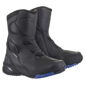 Alpinestars RT-8 GORE-TEX mustat ja siniset moottoripyöräsaappaat