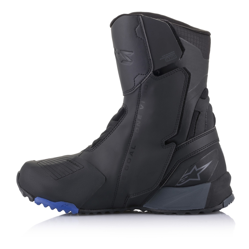 Alpinestars RT-8 GORE-TEX mustat ja siniset moottoripyöräsaappaat