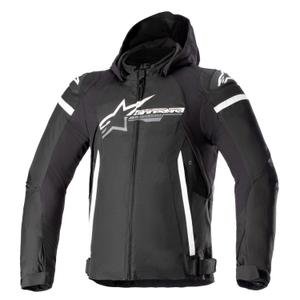 Alpinestars Zaca vedenpitävä musta ja valkoinen moottoripyörä takki