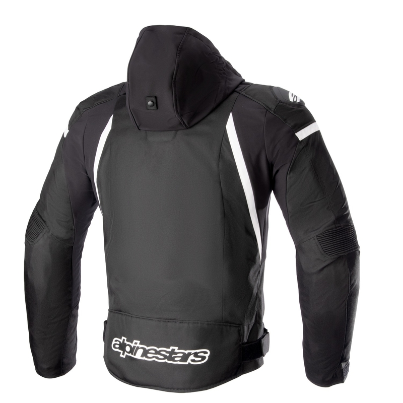 Alpinestars Zaca vedenpitävä musta ja valkoinen moottoripyörä takki