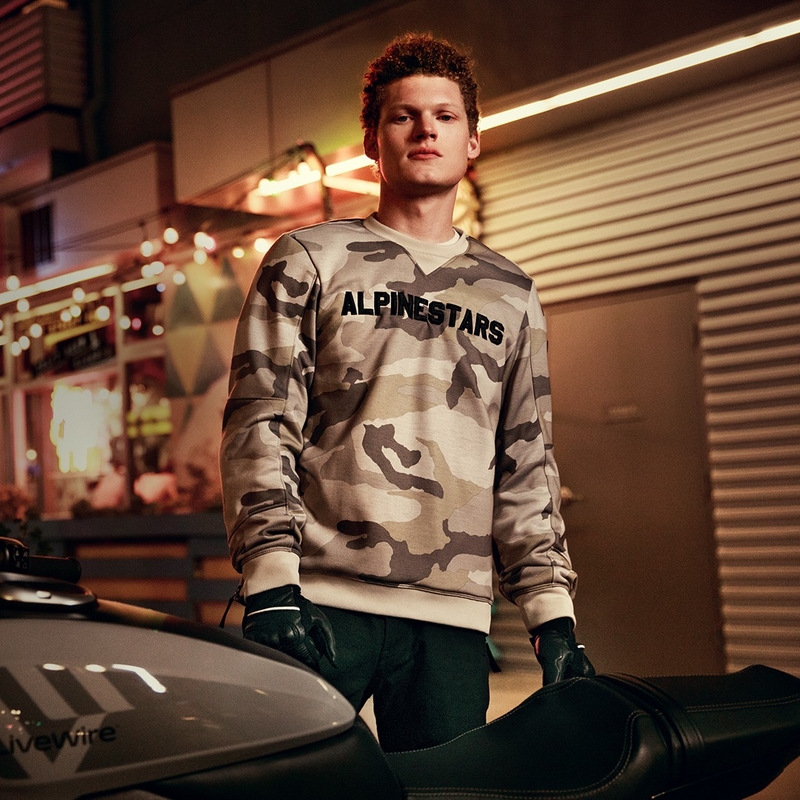 Alpinestars Legit Crew Fleece kevyt camo-harmaa