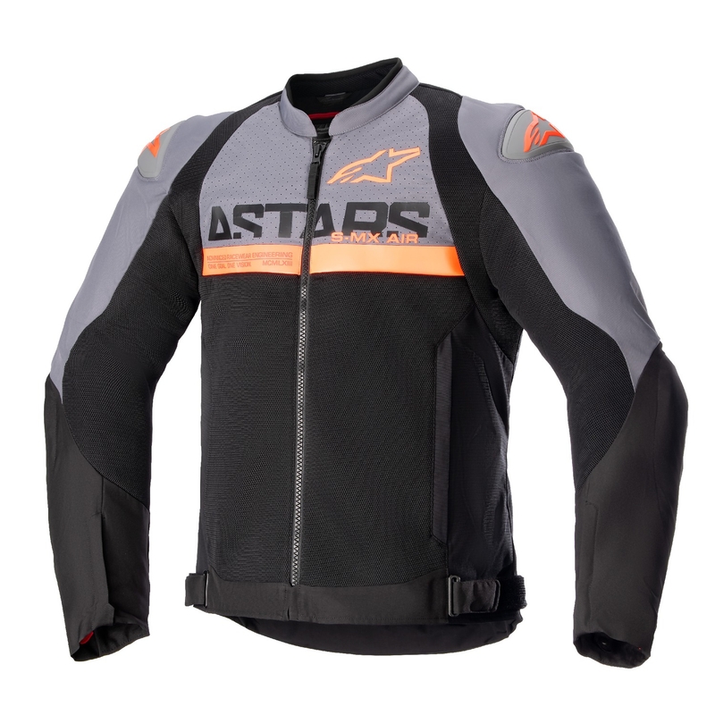 Alpinestars SMX Air tummanharmaa-musta-fluo-oranssi moottoripyörätakki