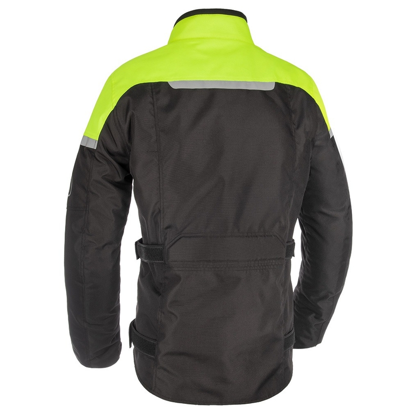 Moottoripyörätakki Oxford Spartan Long WP musta-fluo keltainen