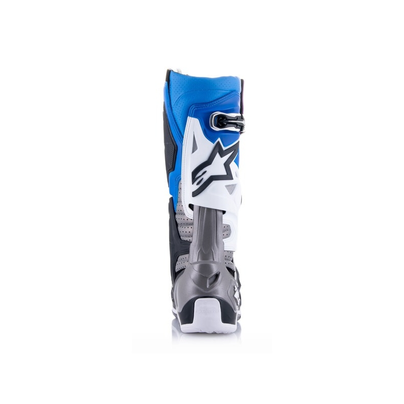 Alpinestars Tech 10 Supervented Perforoitu Sininen-Lilanpunainen-Pinkki-Valkoinen-Harmaa-Musta Moottoripyöräilykengät