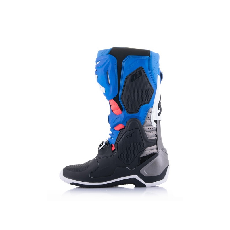 Alpinestars Tech 10 Supervented Perforoitu Sininen-Lilanpunainen-Pinkki-Valkoinen-Harmaa-Musta Moottoripyöräilykengät