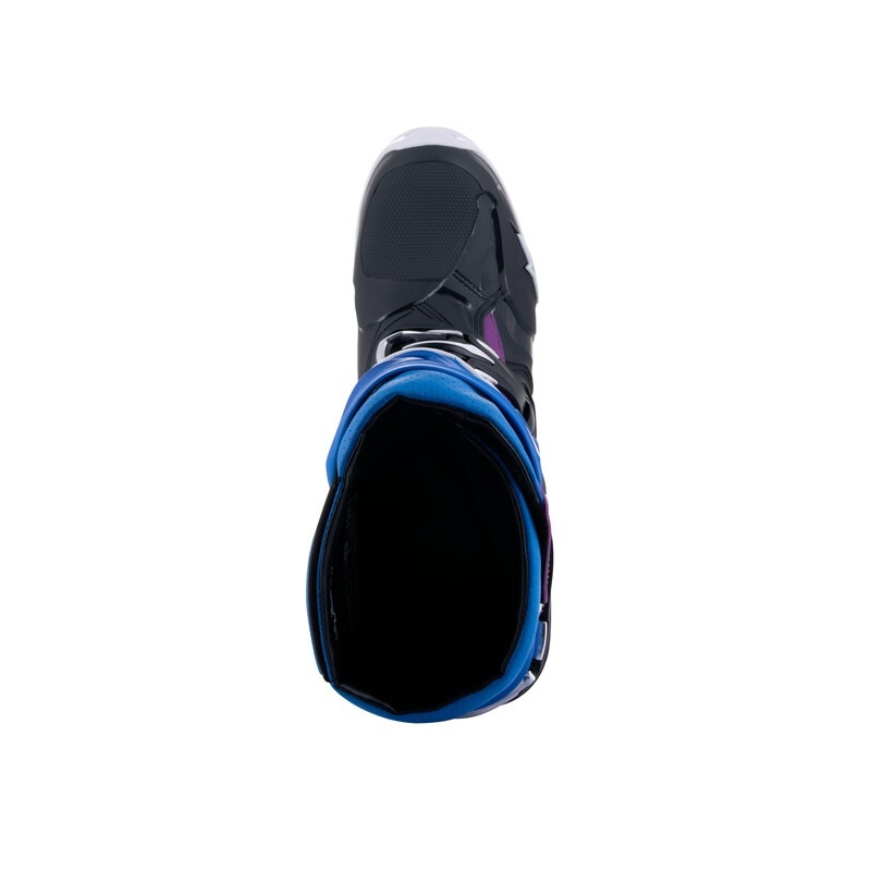 Alpinestars Tech 10 Supervented Perforoitu Sininen-Lilanpunainen-Pinkki-Valkoinen-Harmaa-Musta Moottoripyöräilykengät