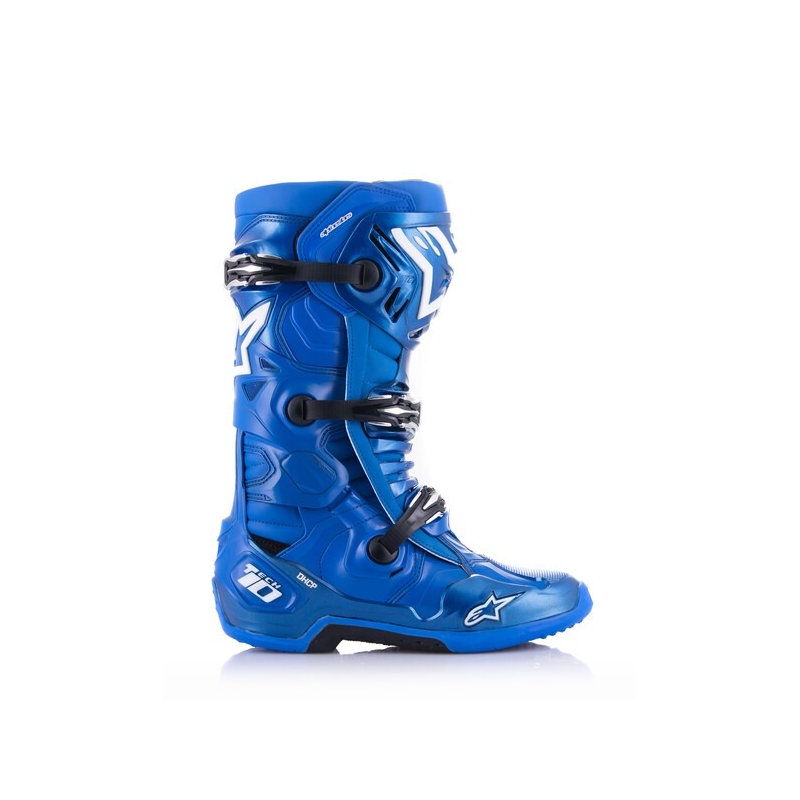 Alpinestars Tech 10 sini-musta-valkoiset moottoripyöräsaappaat