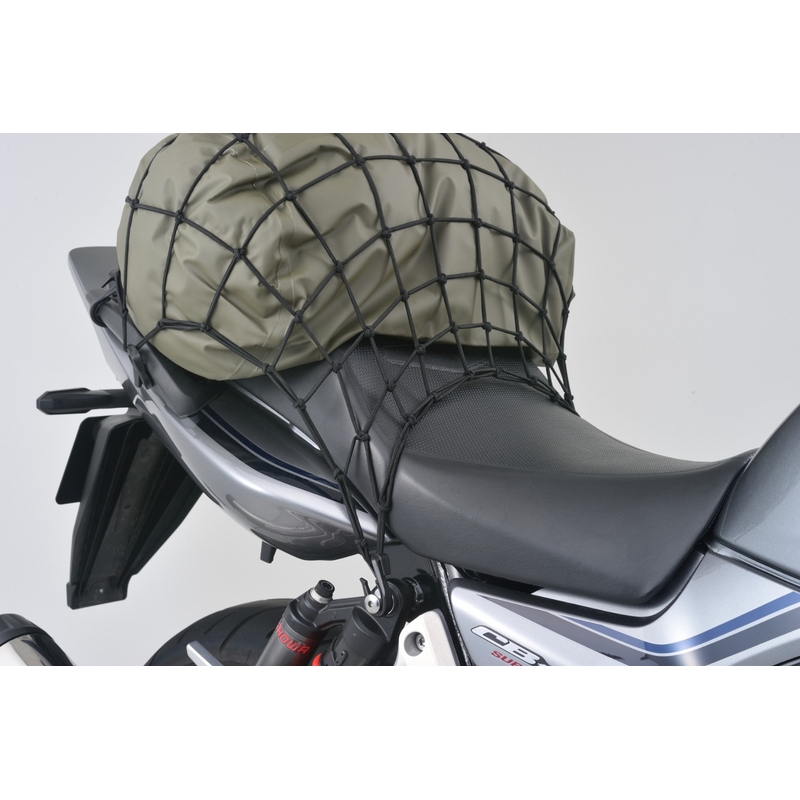 Joustava matkatavaraverkko moottoripyörälle muovikoukuilla Daytona 40 x 40 cm musta