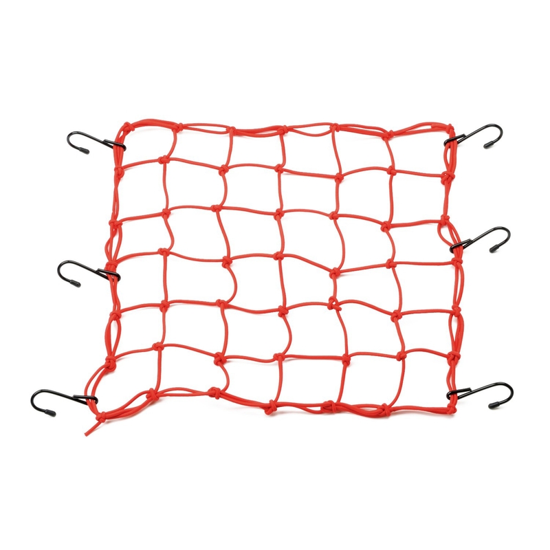 Joustava matkatavaraverkko moottoripyörälle metallikoukuilla Daytona 40 x 40 cm punainen