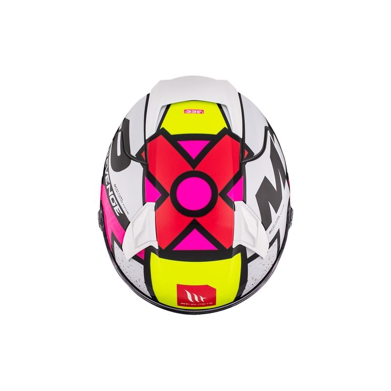 Integrální helma na motorku MT REVENGE 2 S Light CO lesklá bílo-růžovo-žlutá