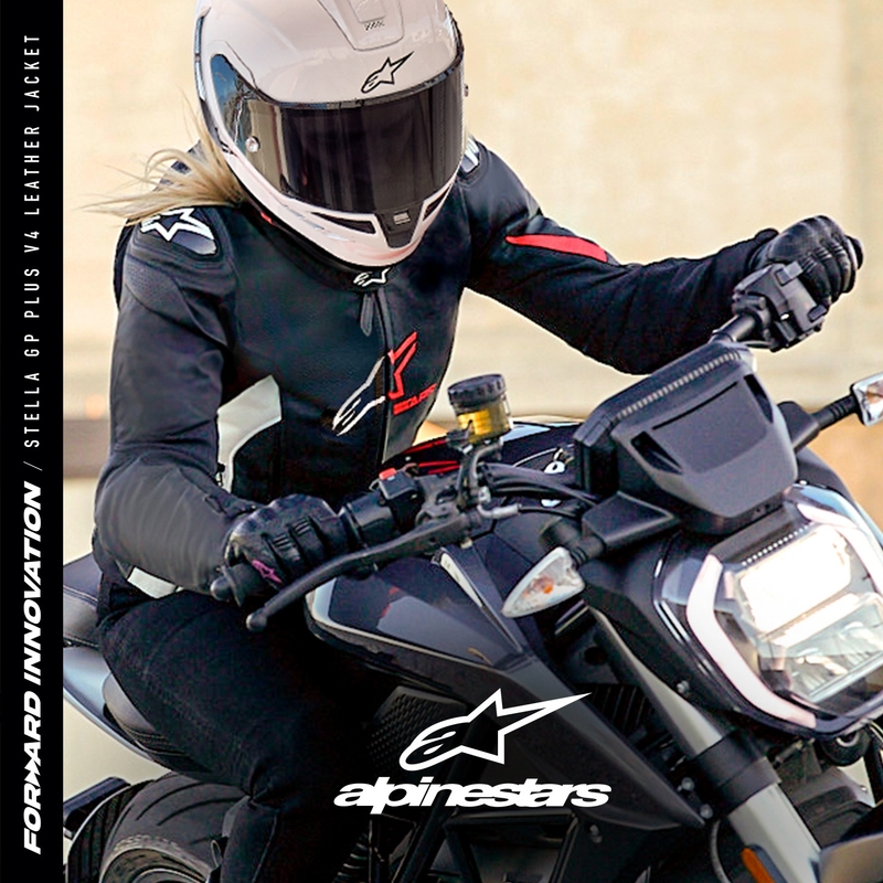 Alpinestars GP PLUS 4 Naisten moottoripyöräily takki musta, valkoinen ja vaaleanpunainen