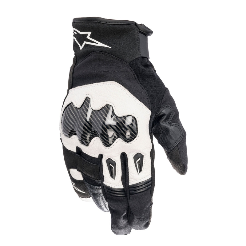Alpinestars SMX-1 Drystar mustavalkoiset moottoripyöräilyhanskat