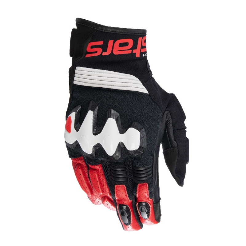 Alpinestars Halo Musta, Valkoinen ja Punainen Moottoripyöräilykäsineet