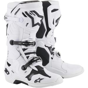 Moottoripyöräsaappaat Alpinestars Tech 10 valkoinen - laatu II alennusmyynti