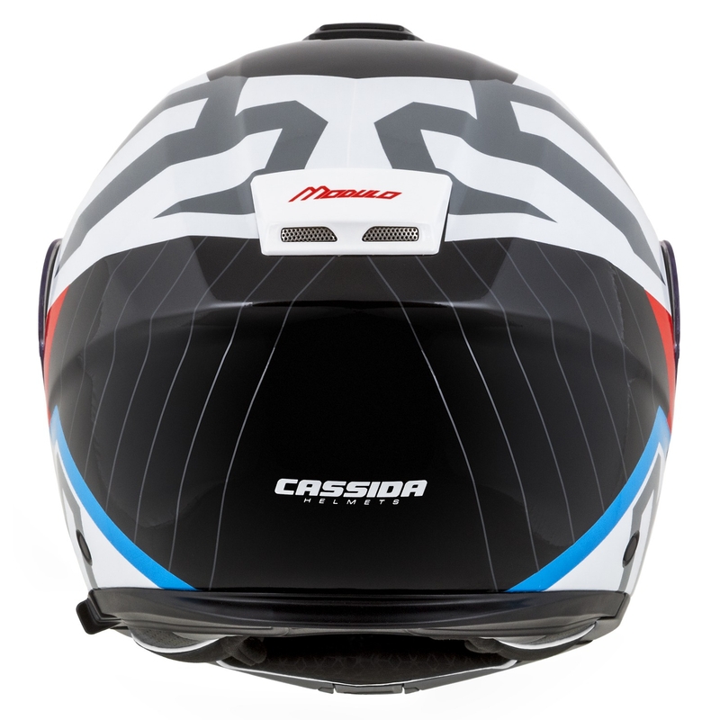 Cassida Modulo 2.1 Profile flip-up moottoripyöräilykypärä valkoinen-musta-sininen-harmaa