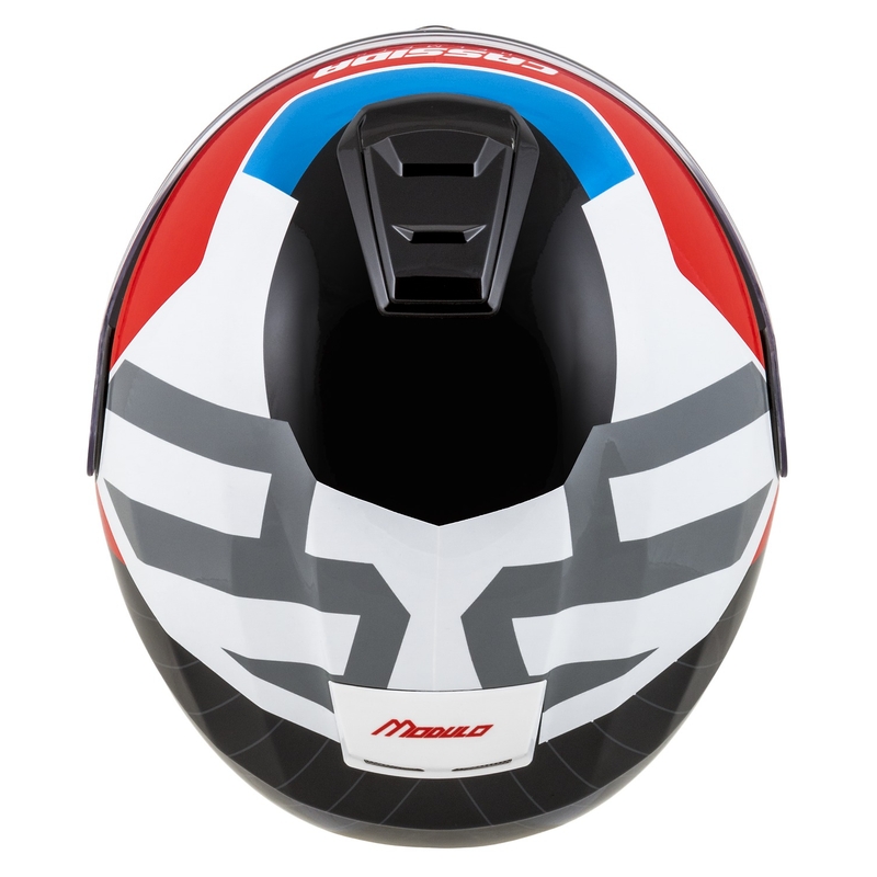 Cassida Modulo 2.1 Profile flip-up moottoripyöräilykypärä valkoinen-musta-sininen-harmaa