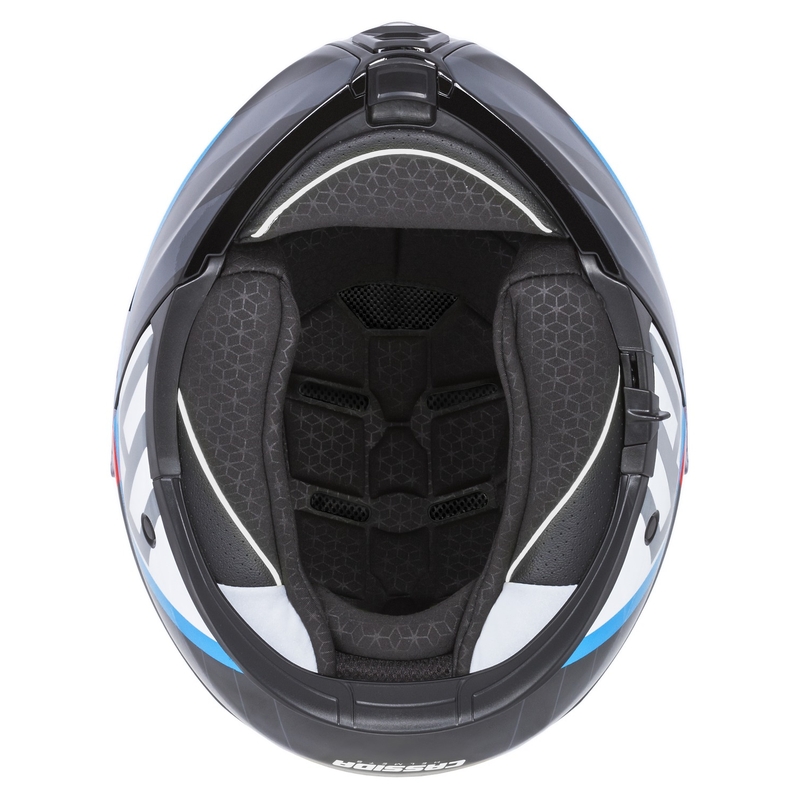 Cassida Modulo 2.1 Profile flip-up moottoripyöräilykypärä valkoinen-musta-sininen-harmaa