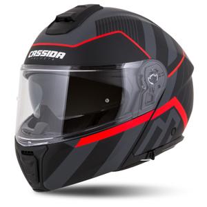 Cassida Modulo 2.1 Profile flip-up moottoripyöräilykypärä matta musta-harmaa-punainen