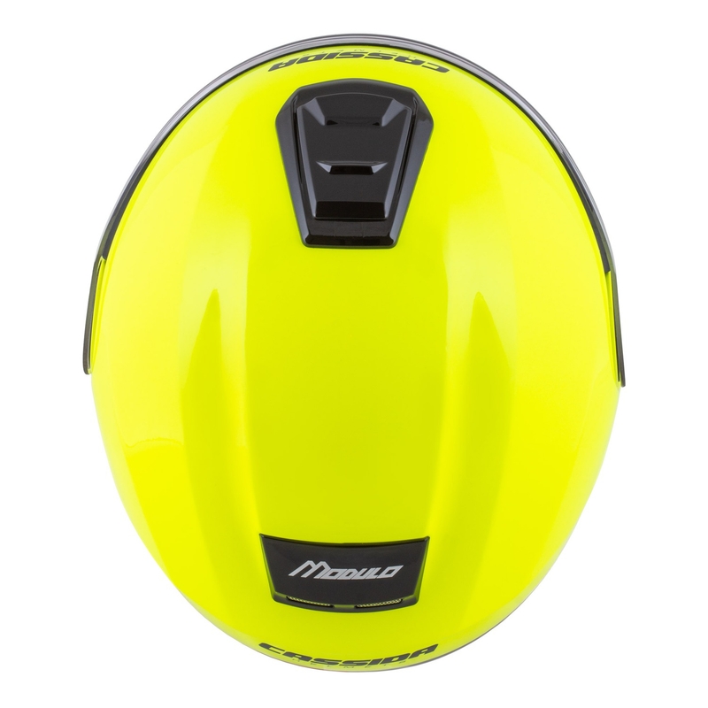Cassida Modulo 2.1 Compass fluo keltainen-musta-hopea-punainen flip-up moottoripyöräilykypärä