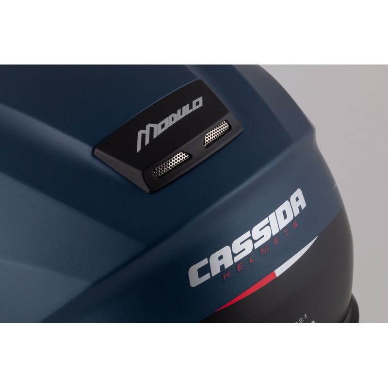 Cassida Modulo 2.1 Compass flip-up moottoripyöräilykypärä matta sininen helmiäispunainen