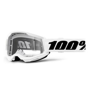 Lasten motocross lasit 100% STRATA 2 valkoinen kirkas pleksi