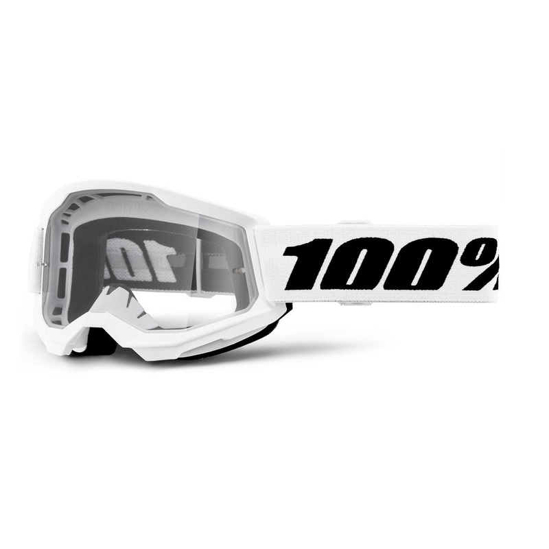 Lasten motocross lasit 100% STRATA 2 valkoinen kirkas pleksi