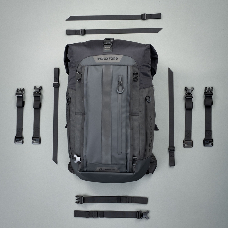 Moottoripyörälaukku Oxford Atlas B-30 Advanced Reppu 30 l musta
