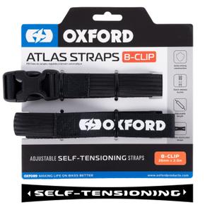 Oxford Atlas B-Clip matkatavarahihnat 2 kpl musta 26 mm x 2 m