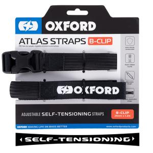 Oxford Atlas B-Clip matkatavarahihnat 2 kpl musta 26 mm x 1,2 m