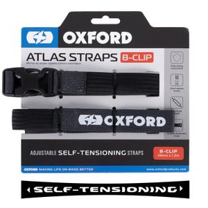 Oxford Atlas B-Clip matkatavarahihnat 2 kpl harmaa 26 mm x 1,2 m