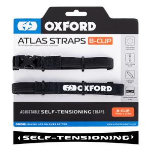 Oxford Atlas B-Clip matkatavarahihnat 2 kpl musta 17 mm x 2 m
