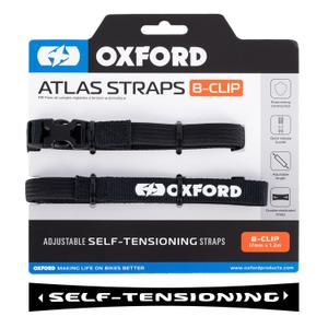 Oxford Atlas B-Clip matkatavarahihnat 2 kpl musta 17 mm x 1,2 m