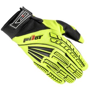 Motocross-hanskat Pilot Pioneer fluo keltainen-musta-punainen