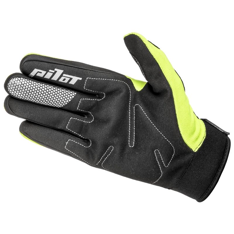 Motocross-hanskat Pilot Pioneer fluo keltainen-musta-punainen